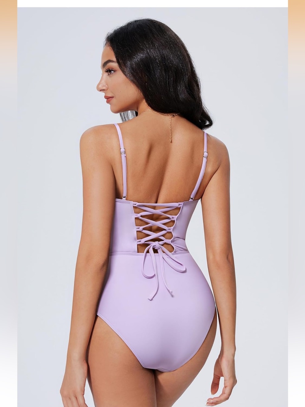 SUUKSESS One Piece Tummy Control Swimsuit Crisscross Backless Bathing Suit new